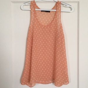 Salmon color Sheer Tank